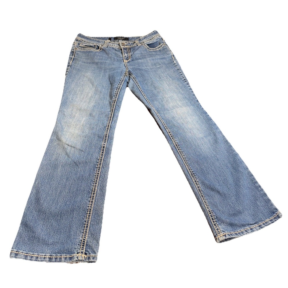 Nine West‎ Jeans Women's Size 8/28 Embellished Flap Pocket Bootcut Denim Blue